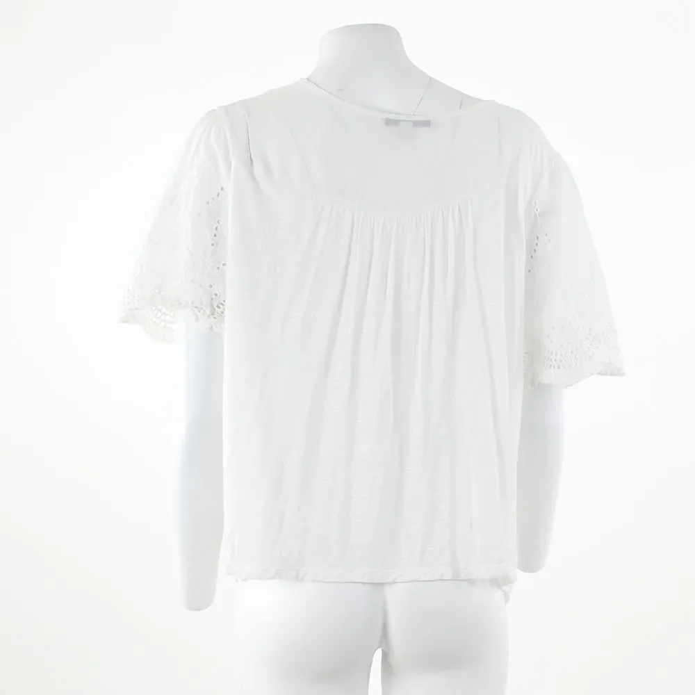 Single Thread Eyelet Short Sleeve Top - Picture 3 of 5